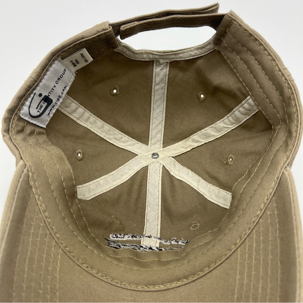 Kinze Planters Baseball Cap, Brown Khaki Distressed Adjustable Velcroe - Picture 4 of 4